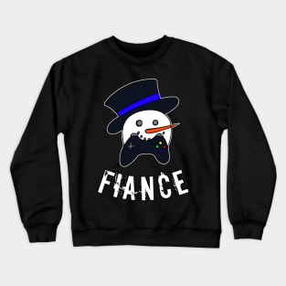 Snowman Face Gamer Fiance Crewneck Sweatshirt